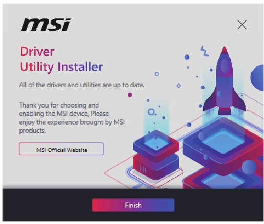 Drivers installeren met MSI Driver Utility Installer - Stap 3