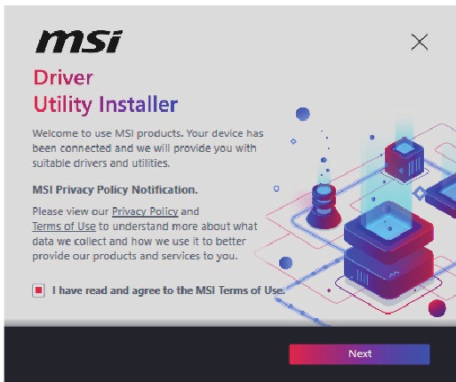 Drivers installeren met MSI Driver Utility Installer - Stap 1