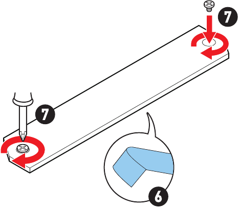 M.2-module in M2_1-slot installeren - Stap 4