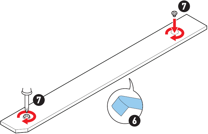 M.2-module in M2_3- en M2_4-slots installeren - Stap 6