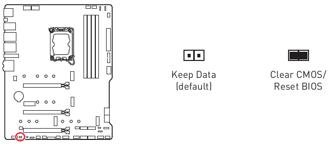 JBAT1: Clear CMOS (Reset BIOS) Jumper