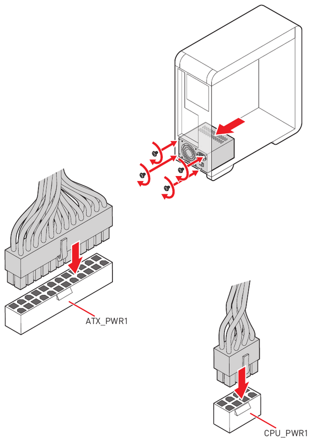 De stroomconnectoren aansluiten