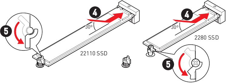 M.2-module installeren in de M2_1-sleuf - Stap 3