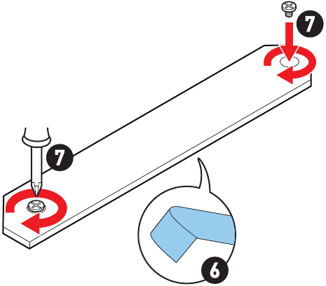 M.2-module installeren in M2_1-sleuf - Stap 4