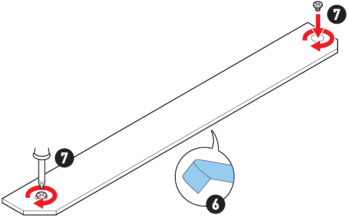 M.2-module installeren in M2_2 & M2_3 - Stap 6