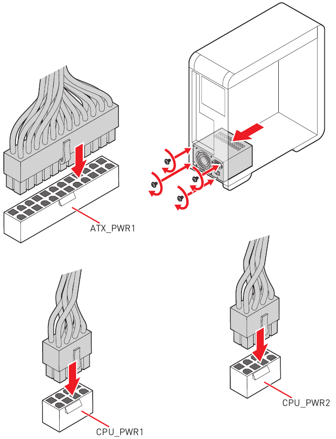 De stroomconnectoren aansluiten