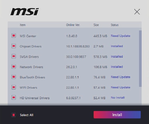 Stuurprogramma's installeren met MSI Driver Utility Installer - Stap 2