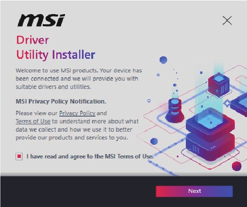 Stuurprogramma's installeren met MSI Driver Utility Installer - Stap 1