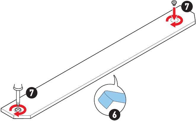 M.2-module installeren in de M2_3 & M2_4-sleuven - Stap 4