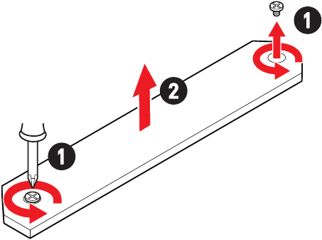 M.2-module installeren in de M2_1-sleuf - Stap 1