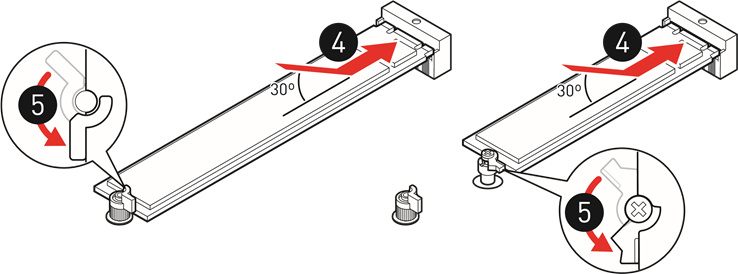 M.2-module installeren in de M2_1-sleuf - Stap 3