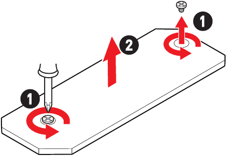 M.2-module installeren in de M2_2-sleuf - Stap 1