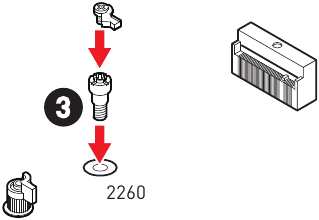 M.2-module installeren in de M2_2-sleuf - Stap 2