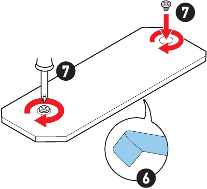 M.2-module installeren in de M2_2-sleuf - Stap 4