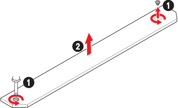 M.2-module installeren in de M2_3 & M2_4-sleuven - Stap 1