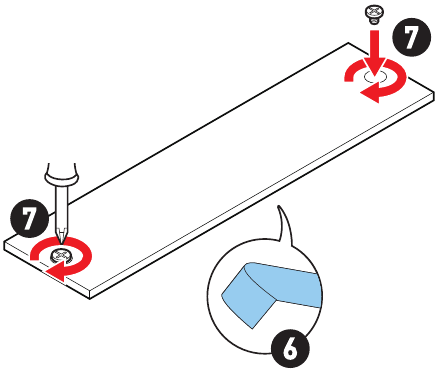 M.2-module installeren in M2_1-sleuf - Stap 4