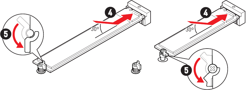 M.2-module installeren in M2_1-sleuf - Stap 3