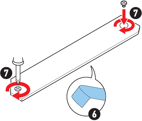 M.2-module installeren in M2_1-sleuf - Stap 4