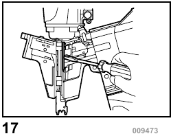 Vastgelopen nagelmachine