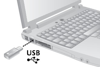 Ontvanger aansluiten op de USB-poort