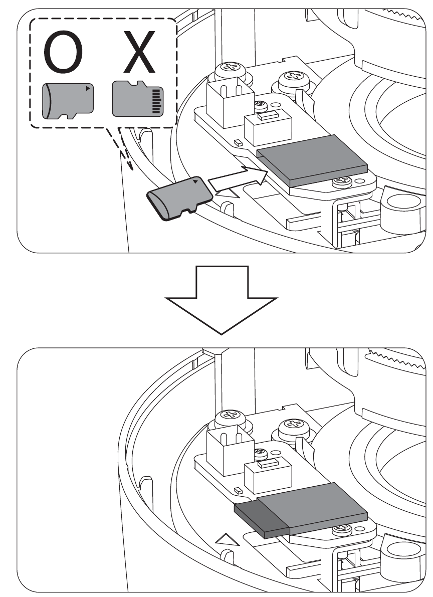 De micro SD-kaart plaatsen