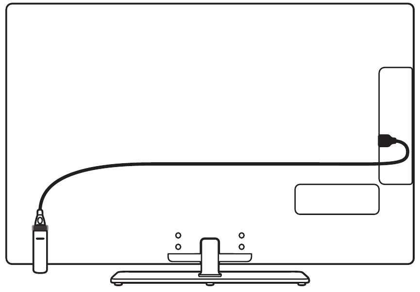Aanbevolen positie van de draadloze USB-adapter voor tv