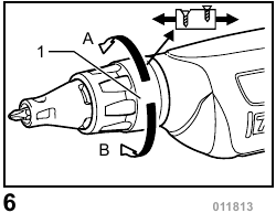 Locator op de Makita BFS441, BFS451 snoerloze schroevendraaier