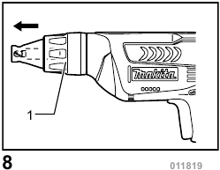 Locator op de Makita BFS441, BFS451 snoerloze schroevendraaier