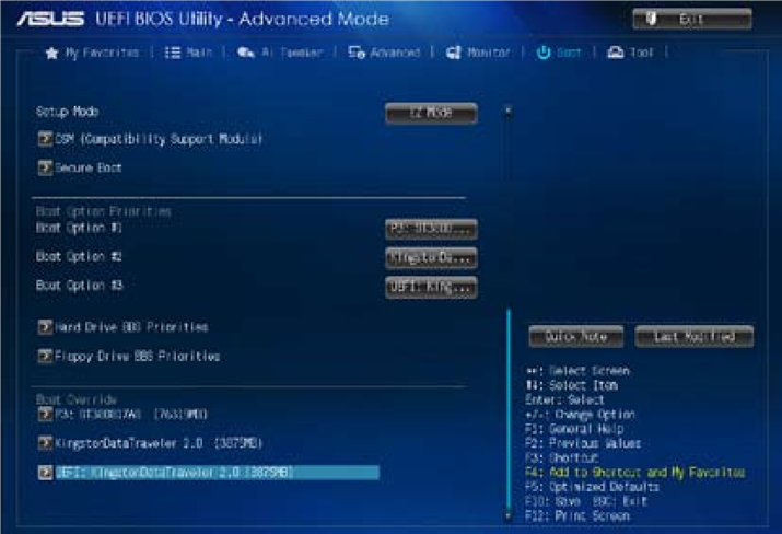 Boot Menu - Scroll Down