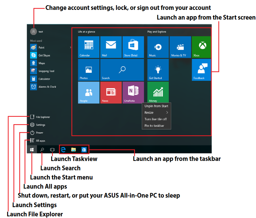 Startmenu