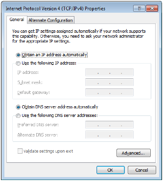 Een verbinding configureren met behulp van een dynamisch IP-adres - Stap 1
