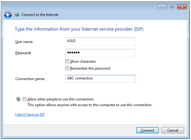Een verbinding configureren met behulp van een dynamisch IP-adres - Stap 5
