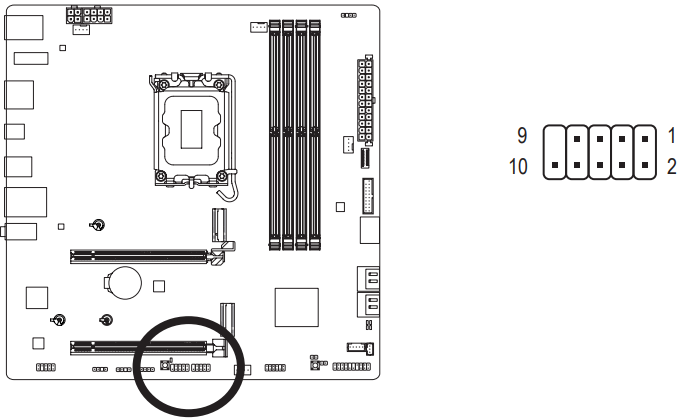 F_USB1/F_USB2 (USB 2.0/1.1 Headers)
