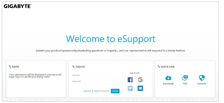 eSupport scherm