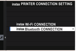 Schermafbeelding van het instax-printerverbindingsscherm