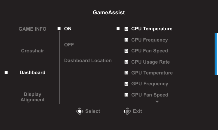 Game Assist - Configureer de dashboardinstellingen