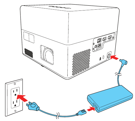 Schakel uw projector in - Stap 1