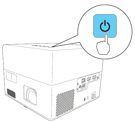 Schakel uw projector in - Stap 2