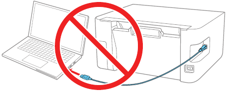Afbeelding toont de USB-kabel die wordt losgekoppeld van de printer.