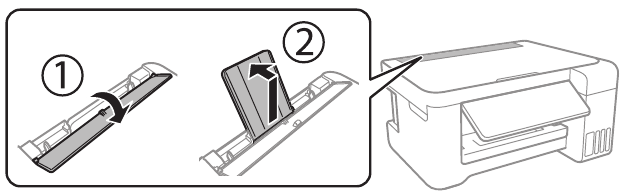 Papier plaatsen - Stap 1