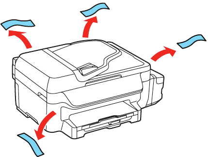Verwijder alle beschermende materialen van de printer