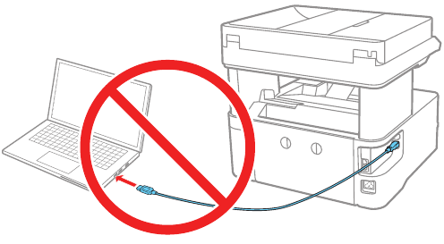 Afbeelding van de printer die niet op de computer is aangesloten