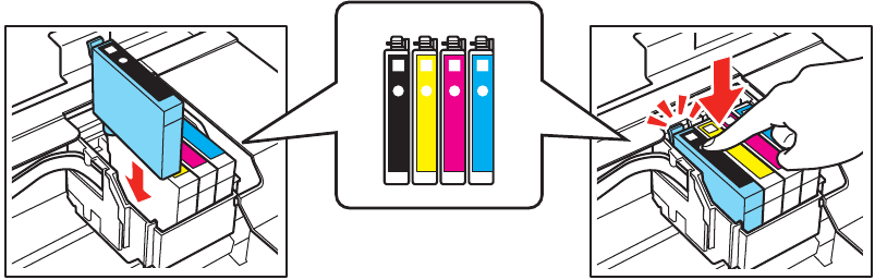 Inktcartridges installeren - Stap 4
