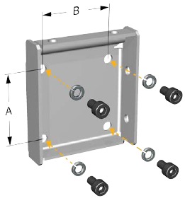 Muurmontagebeugel afmetingen voor een gelakte aluminium transmitter