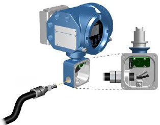Een transmitter voor afstandsmontage op de sensor aansluiten - Stap 1