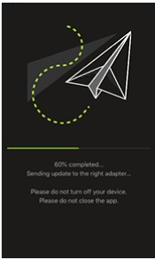 Screenshot van het Firmware Update scherm in de ShurePlus PLAY app