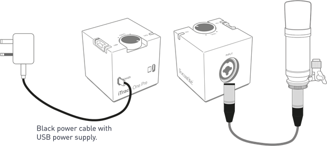 Een externe PSU gebruiken met de iTrack One Pre