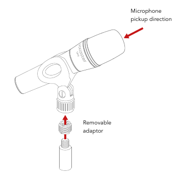 Gebruik met een microfoonstandaard