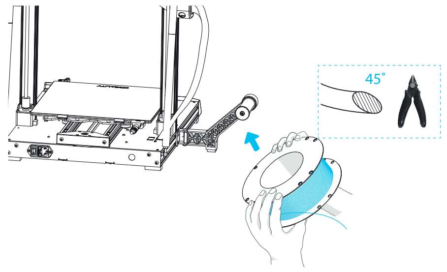 Filament laden - Stap 1