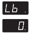 'Lb' knippert afwisselend met een getal. Rode LED knippert elke 60 seconden.